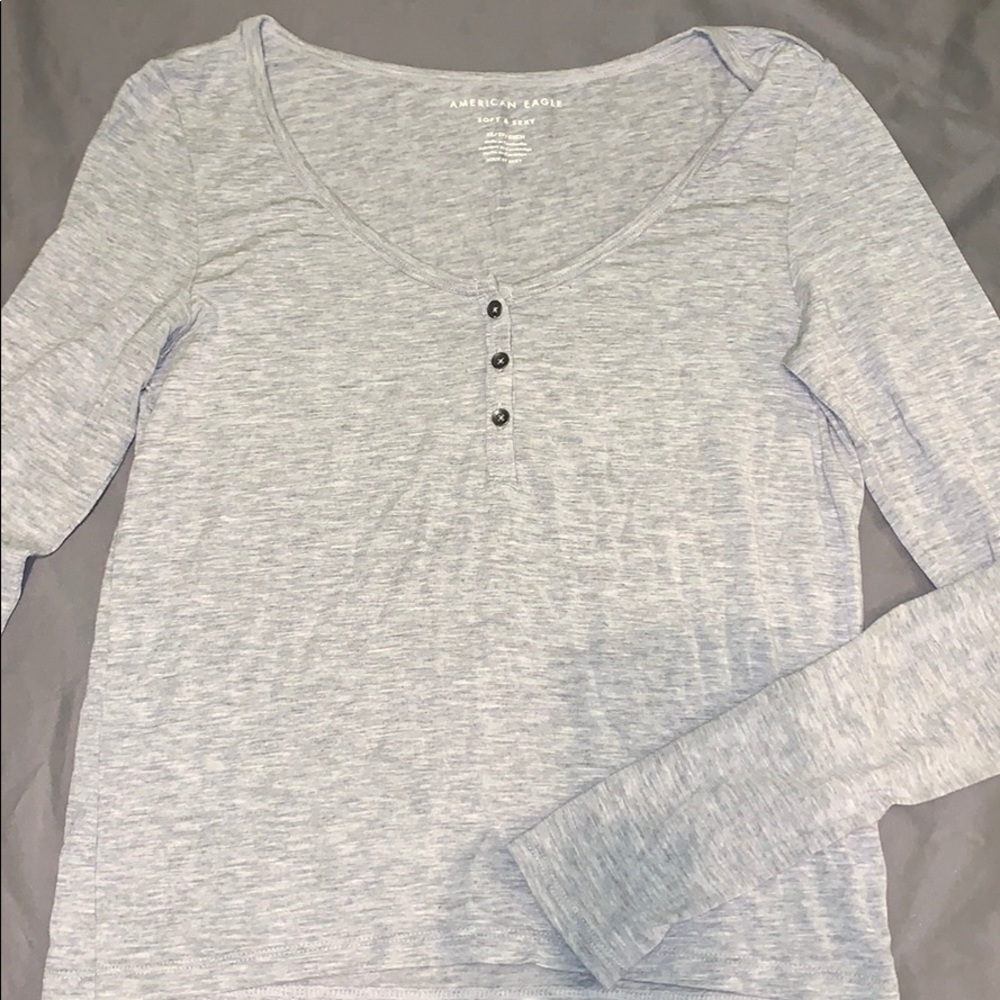 American Eagle Henley Long-sleeve Tee